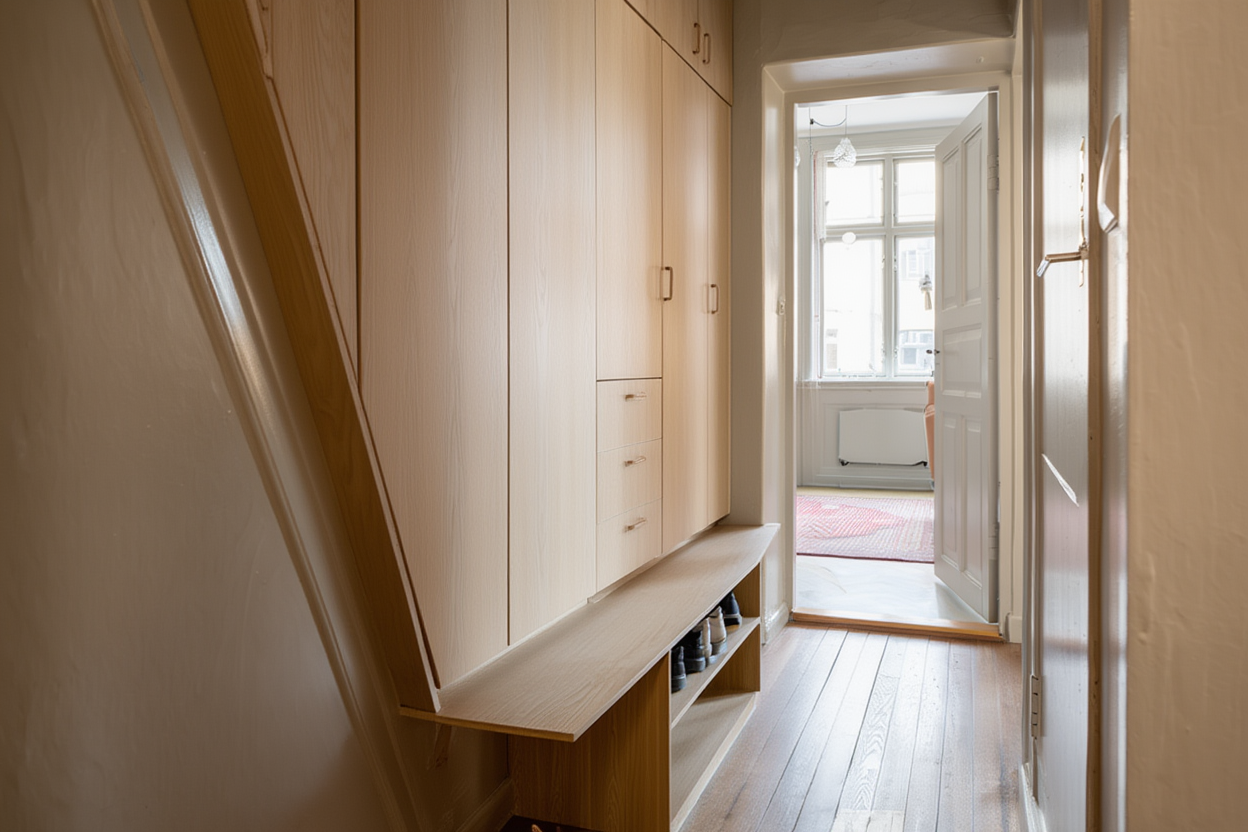 Liukuovikaapisto olohuoneessa